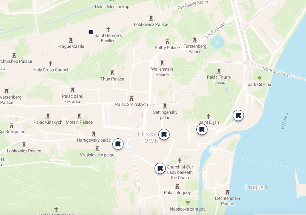 Prague Castle luggage storage map