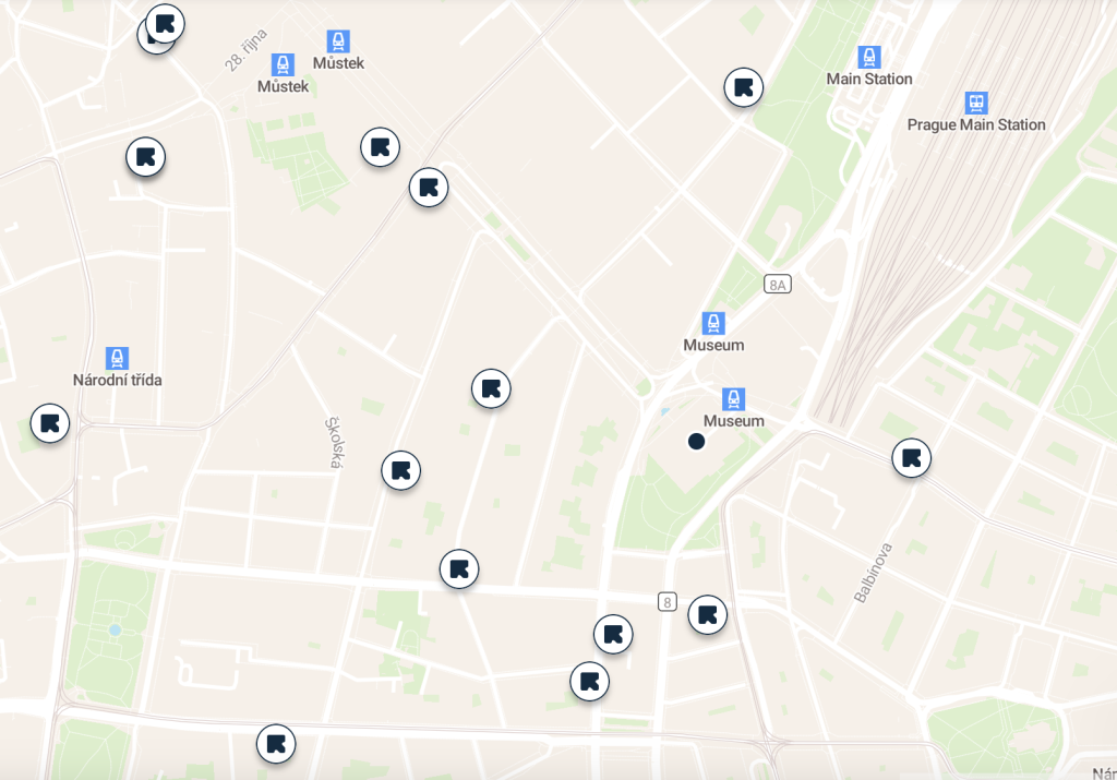 Museo Nacional de Praga Consigna de equipajes mapa